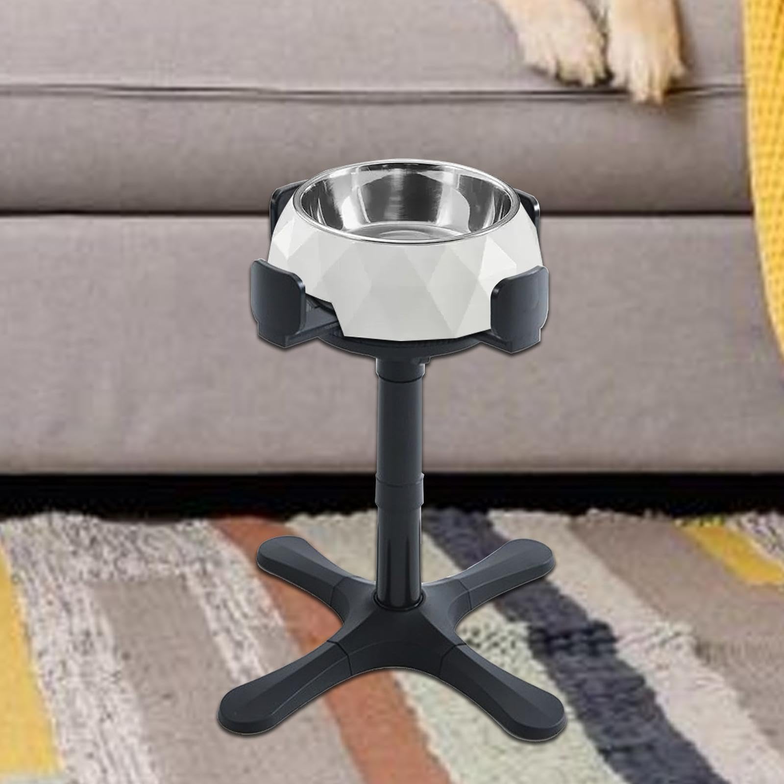 Cuenco Elevado para Perros con Soporte Regulable en Altura Y Ancho, Ideal para Razas Grandes, Medianas Y Pequeñas, 1 PC