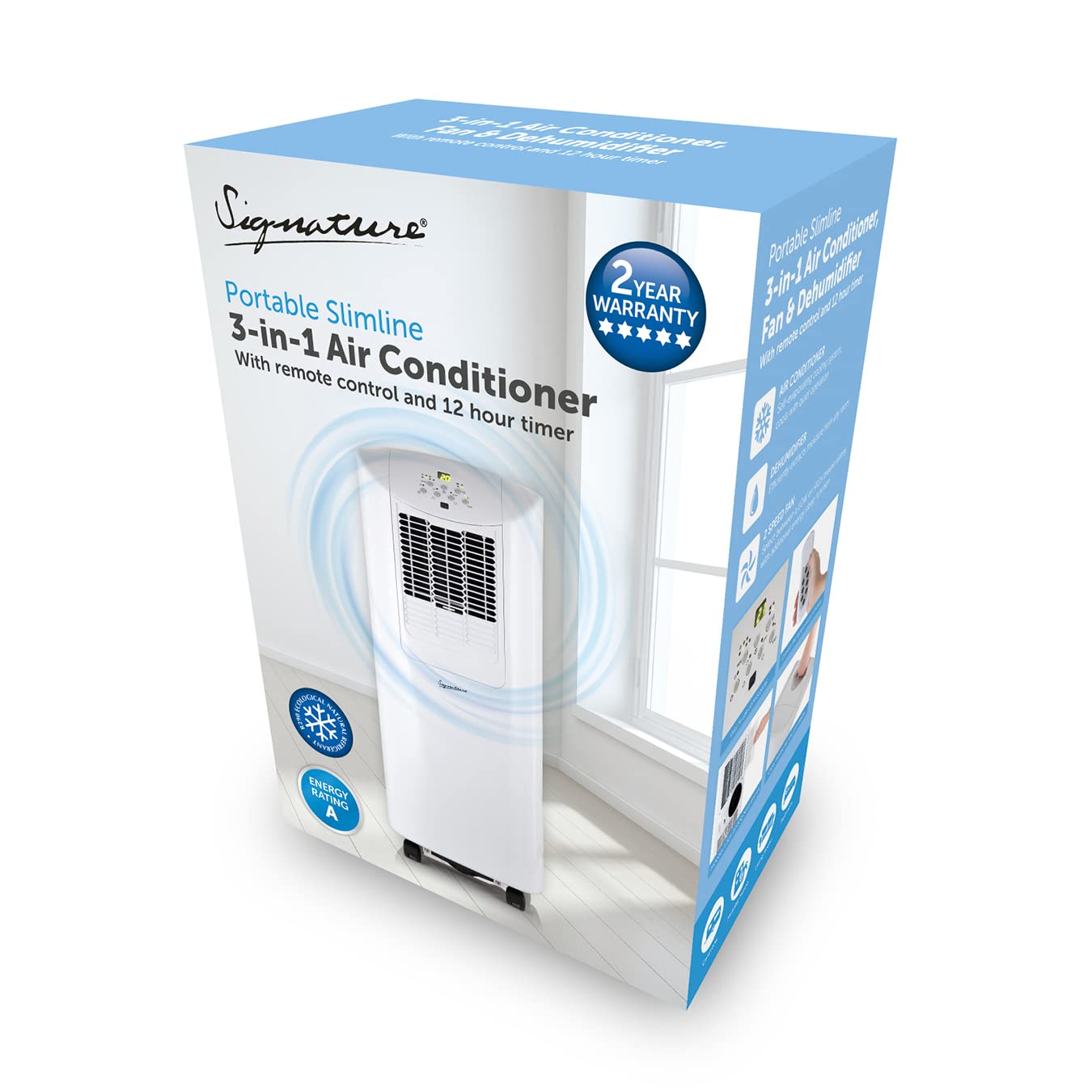 Buy Signature S40014 Portable Slimline 3in1 Air Conditioner, Fan