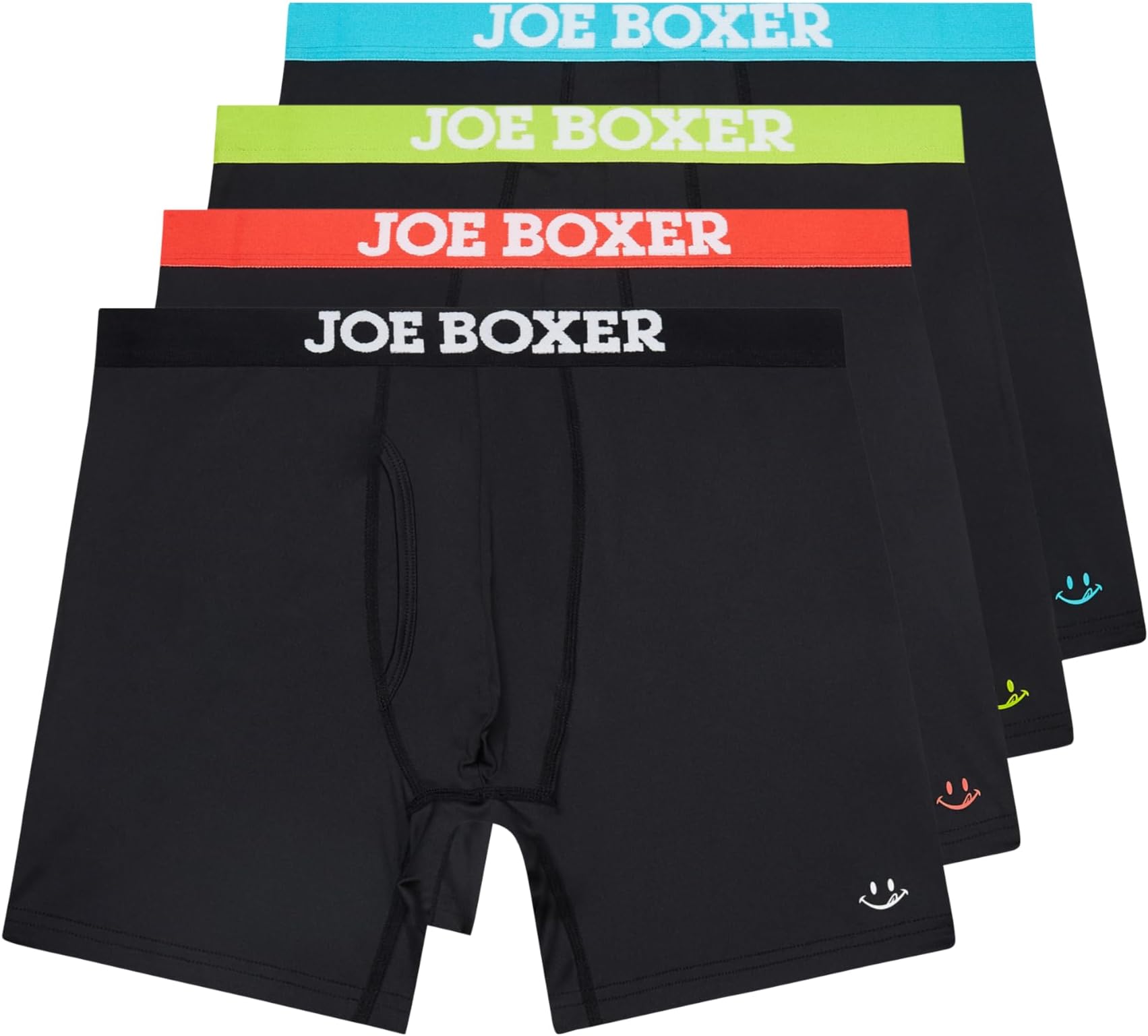 JOE BOXER Mens Boxer Briefs 4-Pack - Tag Free, Moisture-Wicking Performance Boxer Briefs for Men Pack of 4, Men's Underwear