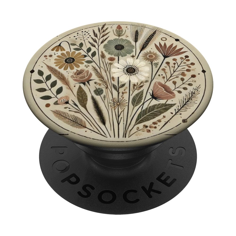 Cute Flower Sticky Phone Grip Holder Boho Floral Pattern PopSockets Adhesive PopGrip