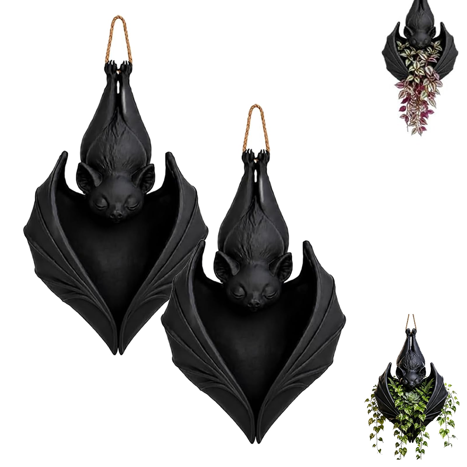 Fledermaus Hängeblumentopf, Gothischer Blumentopf für Sukkulenten ，2