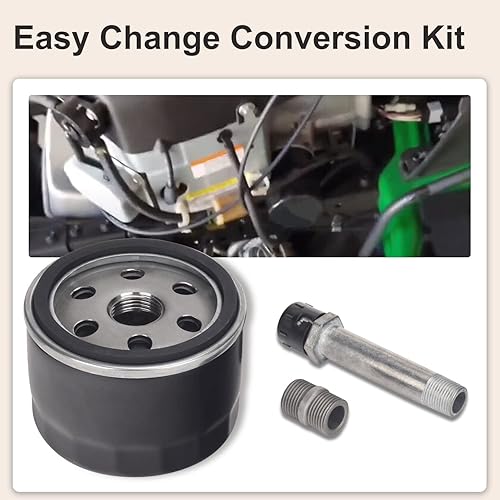 Miniatura 2 de MIU13767B Kit de conversión de cambio fácil (filtro de aceite AM125424 y tapón de drenaje AM131611 y adaptador MIU13767) para John Dee-re tractor de