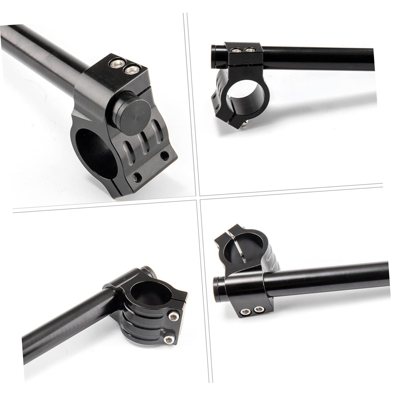 SOLUSTRE Bracelets de Guidon Cnc en Alliage D'aluminium Noir, Remplacement Direct, pour Fourche 41mm, Moto