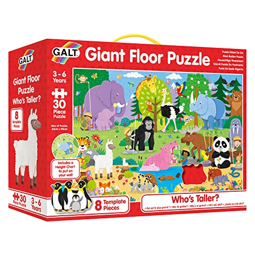 Galt, Giant Floor Puzzle Who’s Taller?, Floor Puzzles for Kids, 30 piece Puzzle, Ages 3 to 6