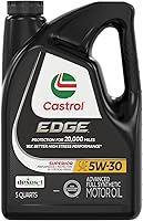 Castrol EDGE 5W-30 Full Synthetic Motor Oil 5 Quart - Superior Wear Protection, High Temp Stability & 20K Mile Endurance