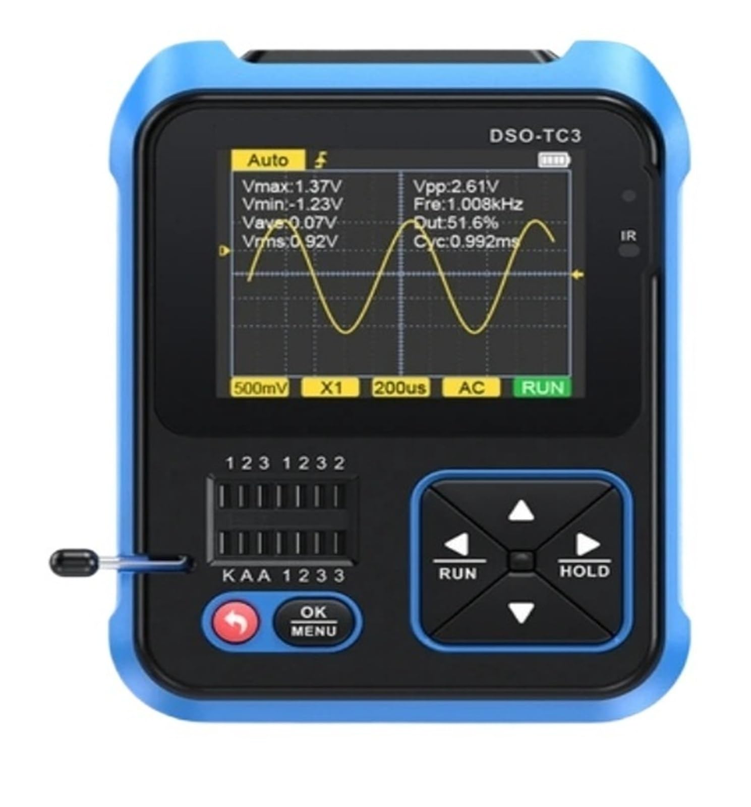 Oscilloscopio TC3 1014D 1013D Generatore di segnale di ingresso a doppio canale 3 in 1 100 MHz * 2 Larghezza di banda analogica Frequenza di campionamento 1 GSA/s(TC3 NO P6100)