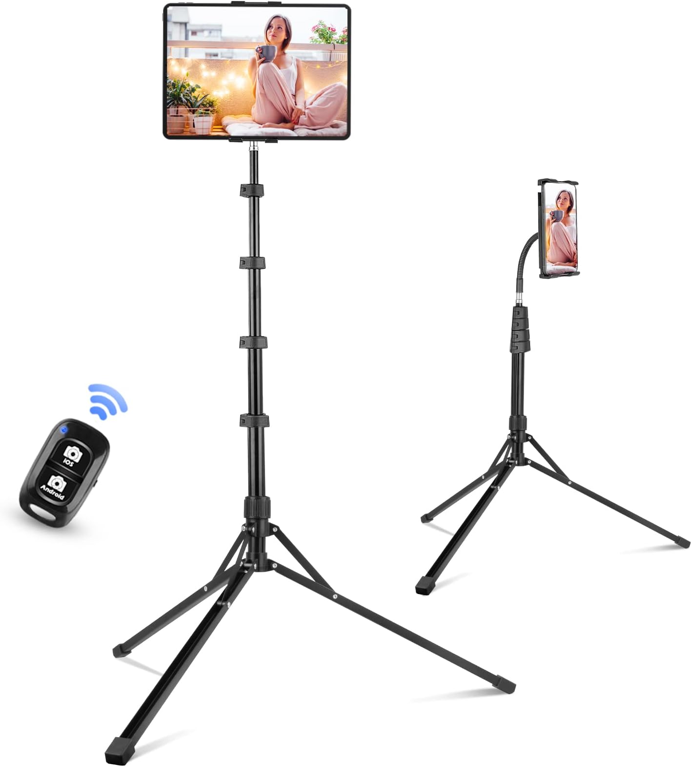 Amazon.com : Aureday Adjustable Tripod Stand, 67” Height, Tablet Holder ...