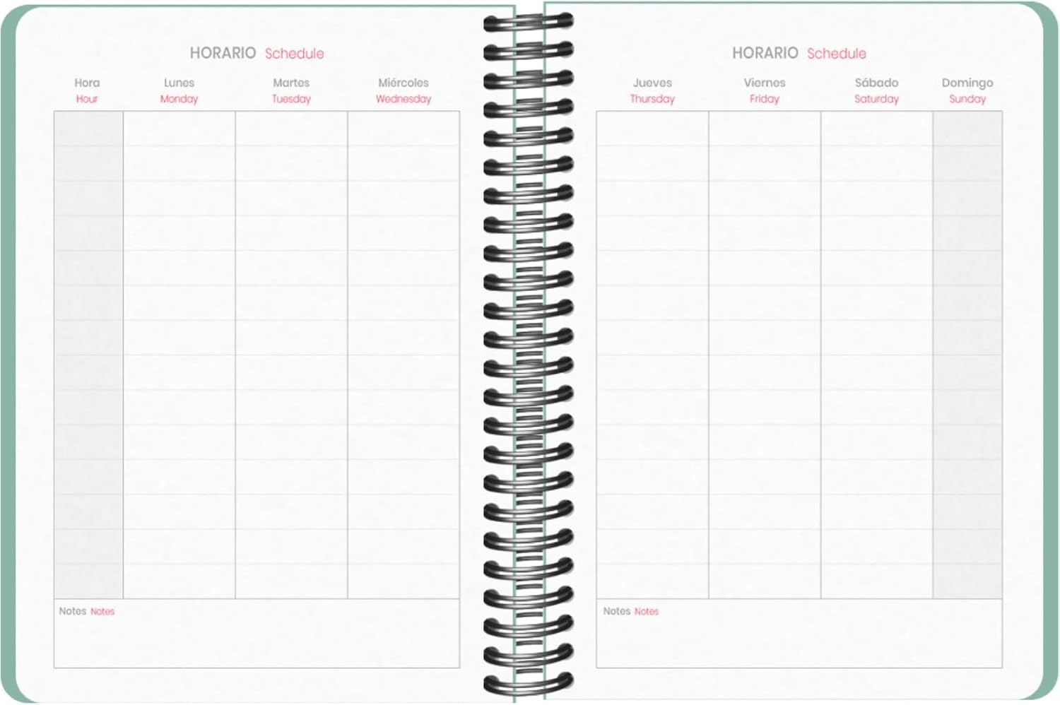 Dohe - School Planner 2025 2026 - One Day to a Page, Size A5 (15 x 21 cm), Spanish and English, September to June, Double Spiral Binding and Elastic Band, Flexible Cover, 4 Sticker Pages - GRAMMAR