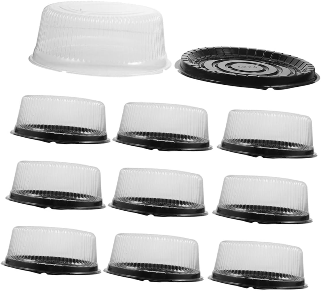 20pcs 8-inch round Cake Boxes with Lids Plastic Bakery Cake Containers Portable Carrier for Birthday and Baking Packaging