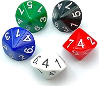 Vista 6 de Bescon D20 Spindown Dados 22MM, varios colores de mármol 6pcs Set