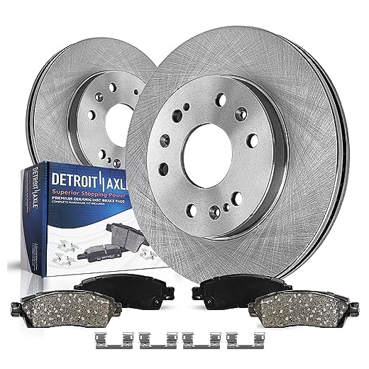 Detroit Axle - Front Brake Rotors and Ceramic Pads w/Hardware Replacement Kit for 2007-2019 Escalade, ESV/XTS Chevy Tahoe GMC Yukon 2008-2019 Sierra Silverado 1500
