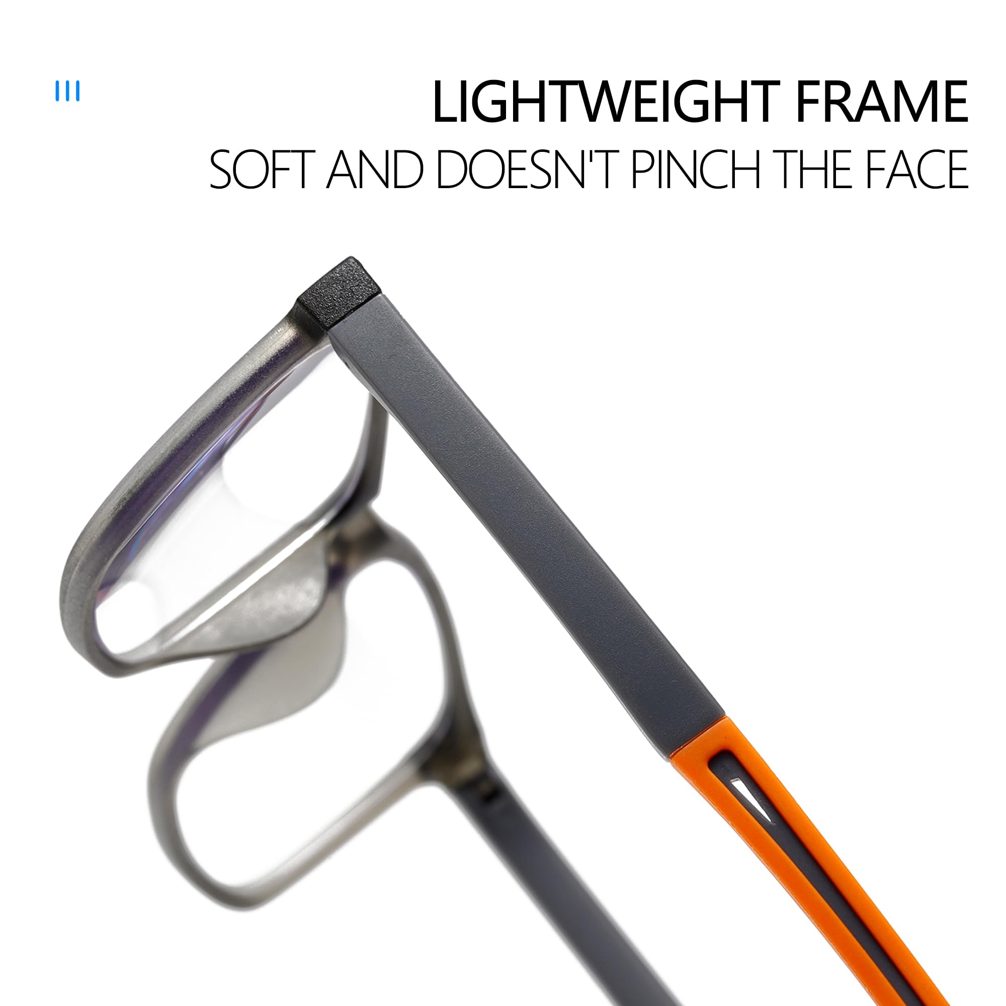 TR90 Lesebrille für Herren, Sport-Design, blaues Licht, blockierend, flexibel, bequem, leicht