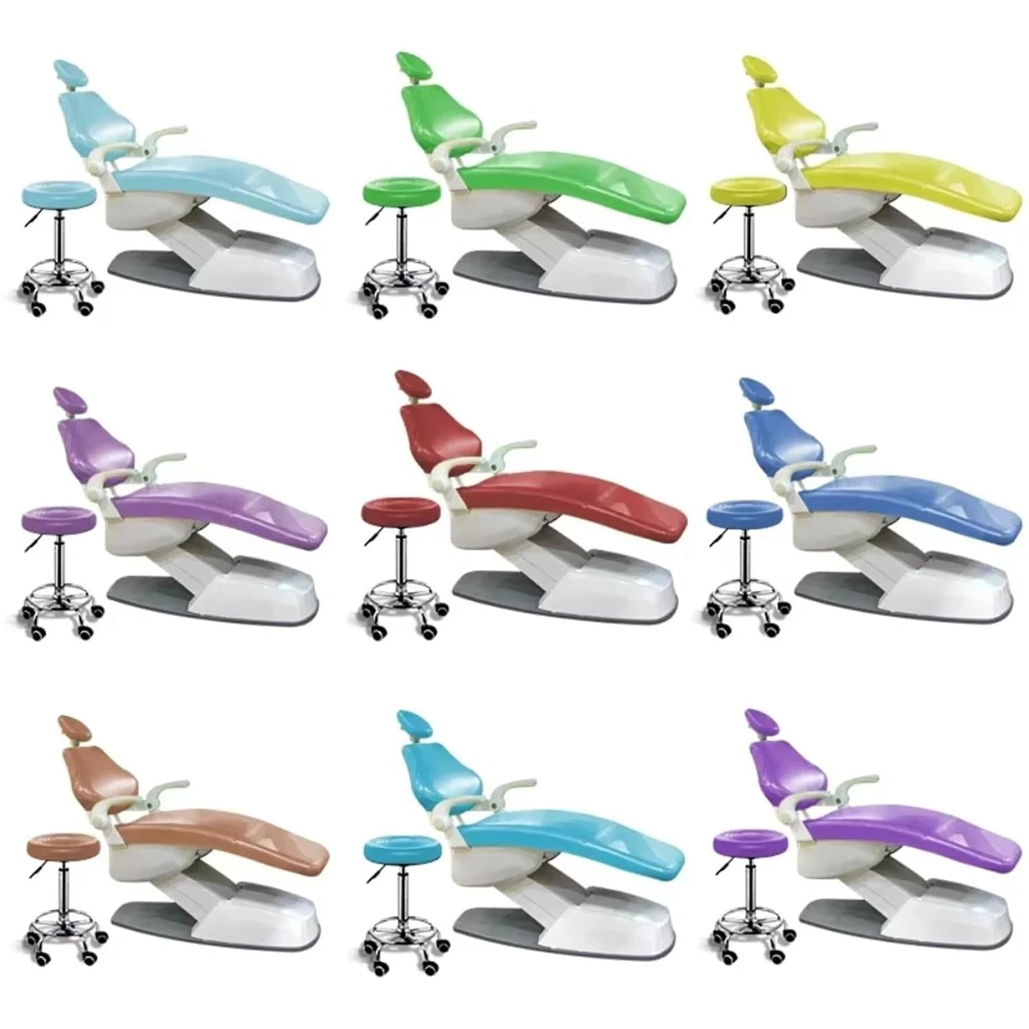 Dental Chair Cover 4Pcs/Set PU Leather Elastic Waterproof Protective Protector Case Dentistry Seat Cover Lab Equipment(Red)