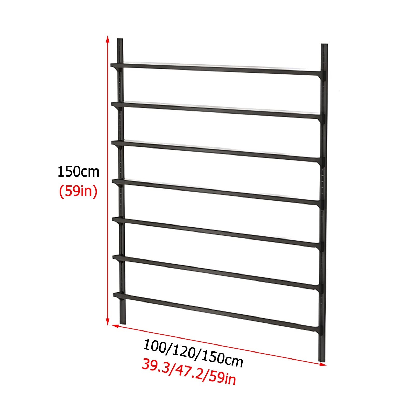 UWYTGF 150Cm High Scarf Holder,Modern Metal Multi-Purpose Display Stand for Ribbon/Silk Scarf/Pants/Blanket,with Removable Crossbar,Wall Mount,White,Length,120Cm/47.2In