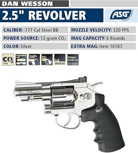 Miniatura 6 de ASG Dan Wesson Pistola de aire Revólver .177 Cal0.177 in CO2 BB Pistola