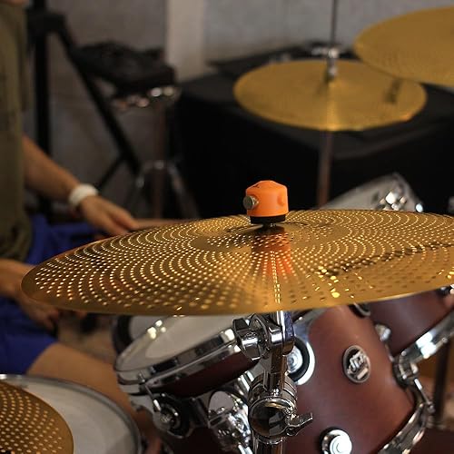 Miniatura 20 de SONICAKE Paquete de platillos de bajo volumen, juego de platillos silenciosos de 14" Hi-Hat+16" Crash+18" Crash+20" Ride Platillos Juego de Práctica