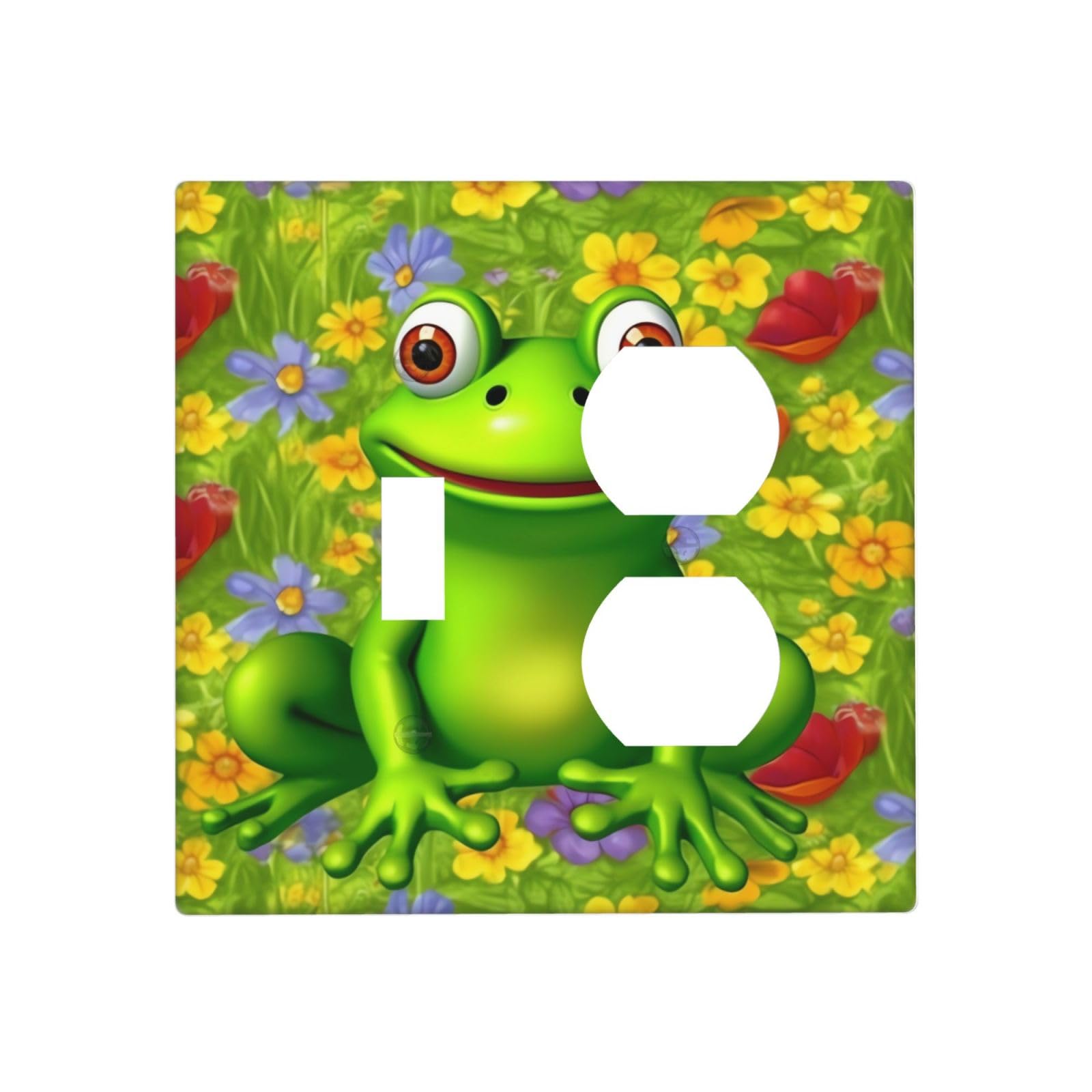 Kloph Style I Decorator Wall Plate 2 Gang Light Switch Covers Frog Wallplate Double Toggle Switch Plate Mid-Size Electrical Outlet Covers Decorative Wall Switch Plate Cover