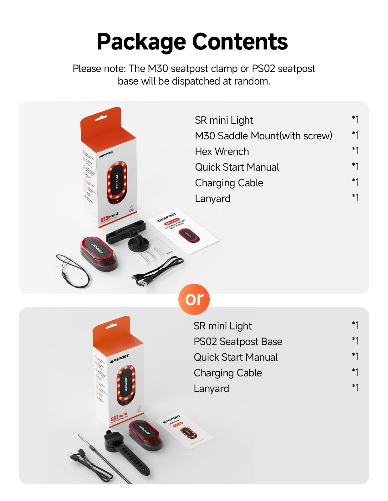 iGPSPORT SRmini Luce Posteriore Radar per Bicicletta, 20 Ore di Autonomia, Visione 1,2 km, Rilevamento Frenata, On/Off Automatico, 65 Lumen, Ant+, Bluetooth 5.0, IPX7