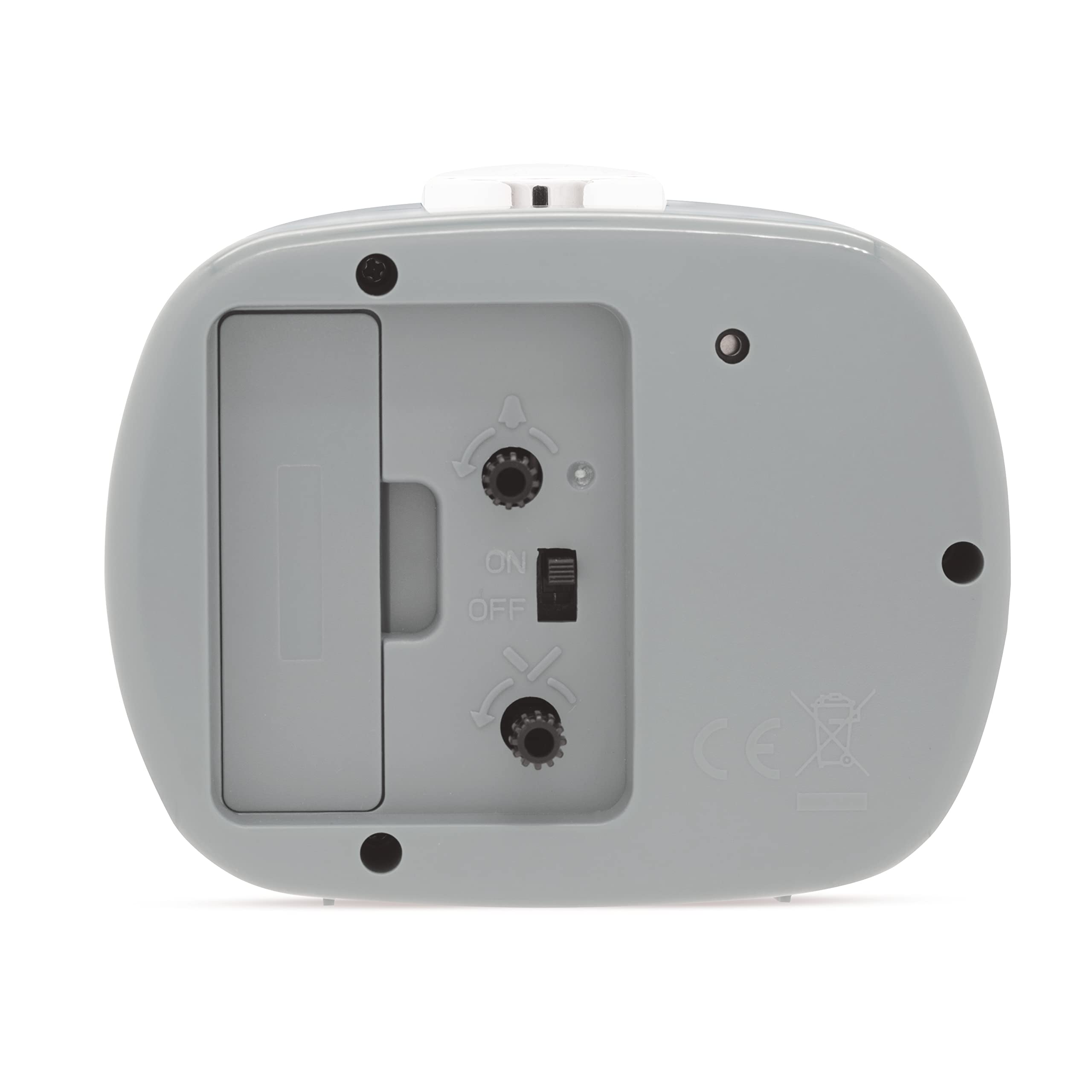 Acctim Camille Analogue Alarm Clock Quartz Luminous Hands Chrome Bezel (Pigeon Grey) - Image 3