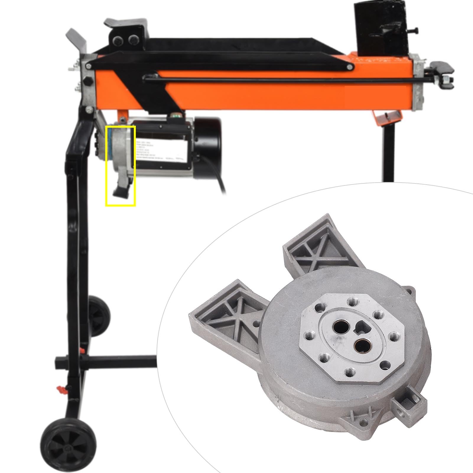 Bewinner Soporte Universal para Bomba Divisora ​​de Troncos, Aleación de Aluminio, Soporte de Motor Hidráulico para Divisor de Madera con Círculo de Sellado para Divisores de Troncos Eléctricos FM8