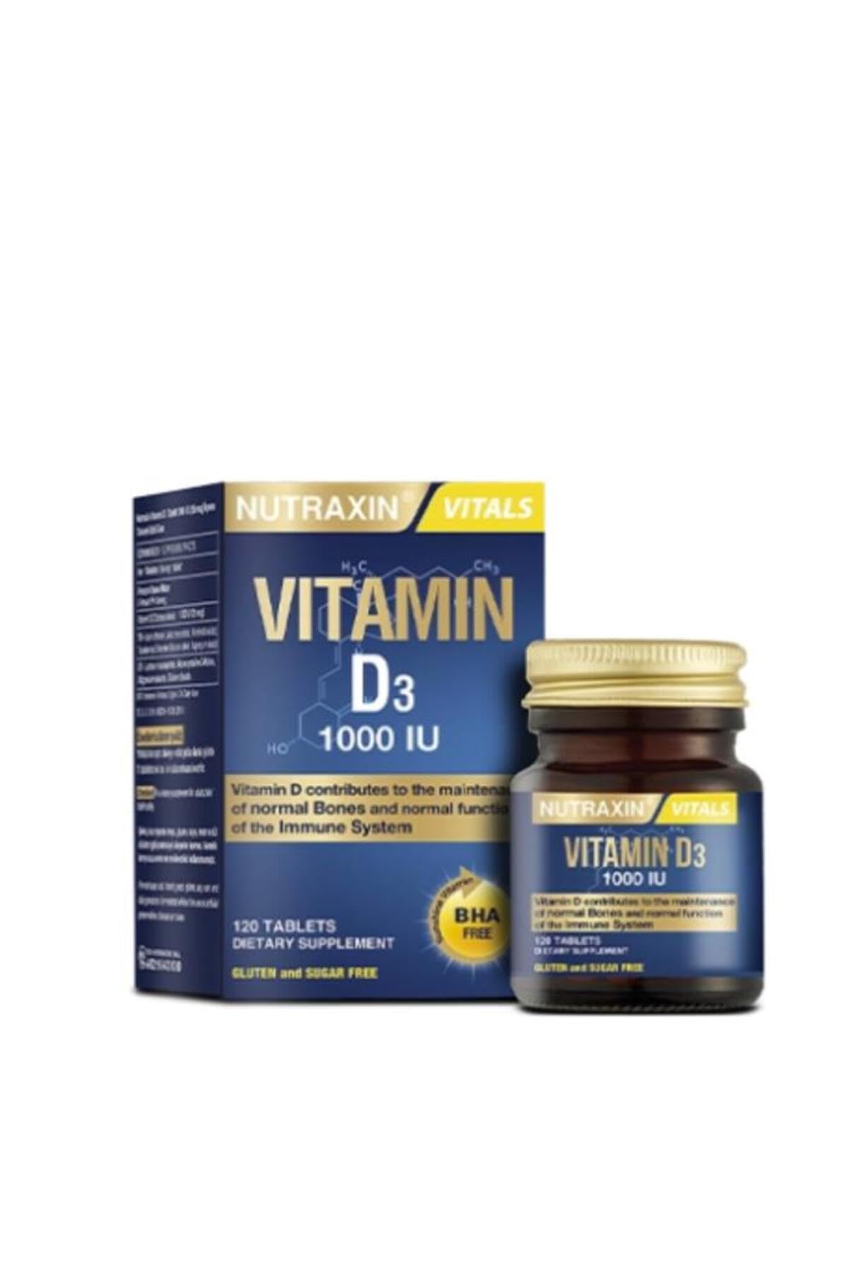 Nutraxin Vitamin D3 1000 IU, 120 Tablet, Vitamin ve Mineral Takviyesi