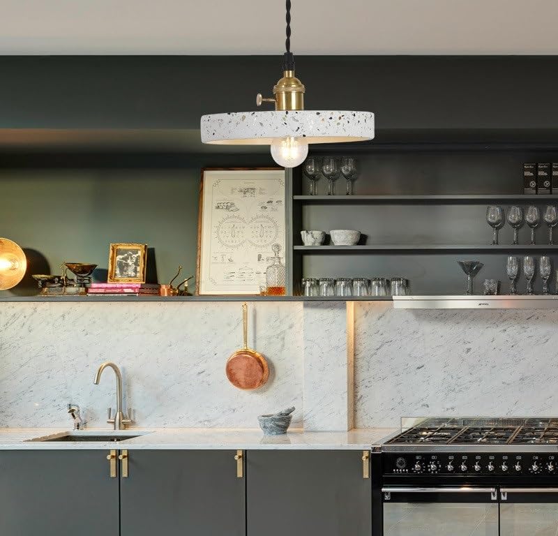 Lampe suspendue moderne en ciment blanc pour éclairage de cuisine