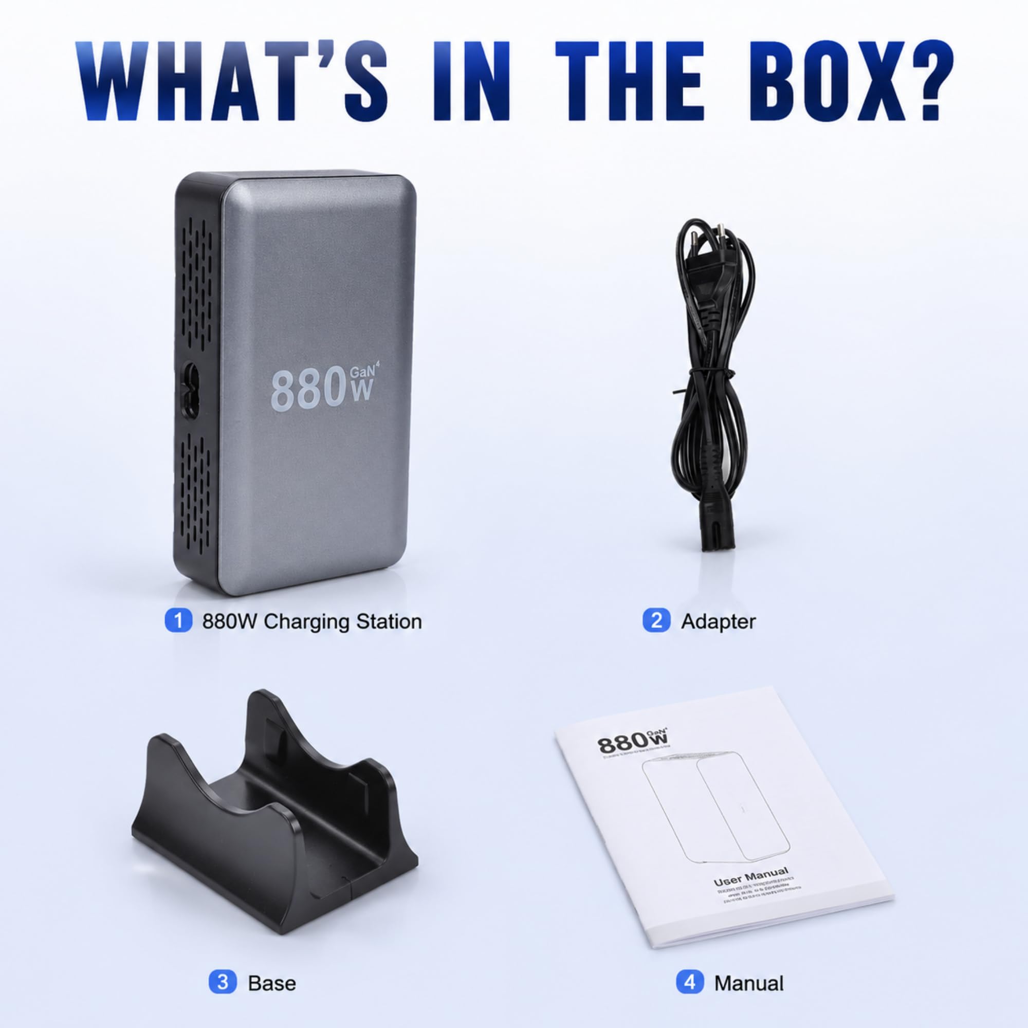 880W USB C ładowarka GaN III Pro 10-portowa ładowarka USB, 140Wx4 100Wx2 PD szybka ładowarka kompatybilna z/komputerem stacjonarnym/laptopami/telefonem (wtyczka europejska)