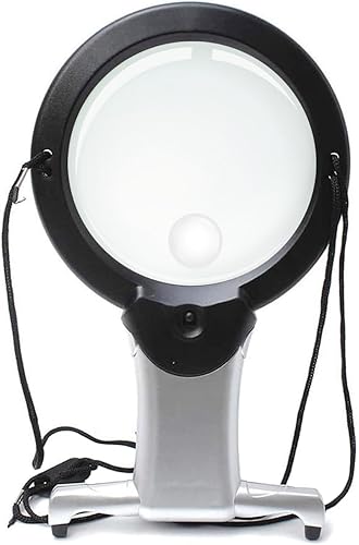 Rongon Lupa para leer, lupa manos libres 2X 6X con luces, lupa pequeña de escritorio para personas mayores, lectura, costura, punto de cruz, tejer