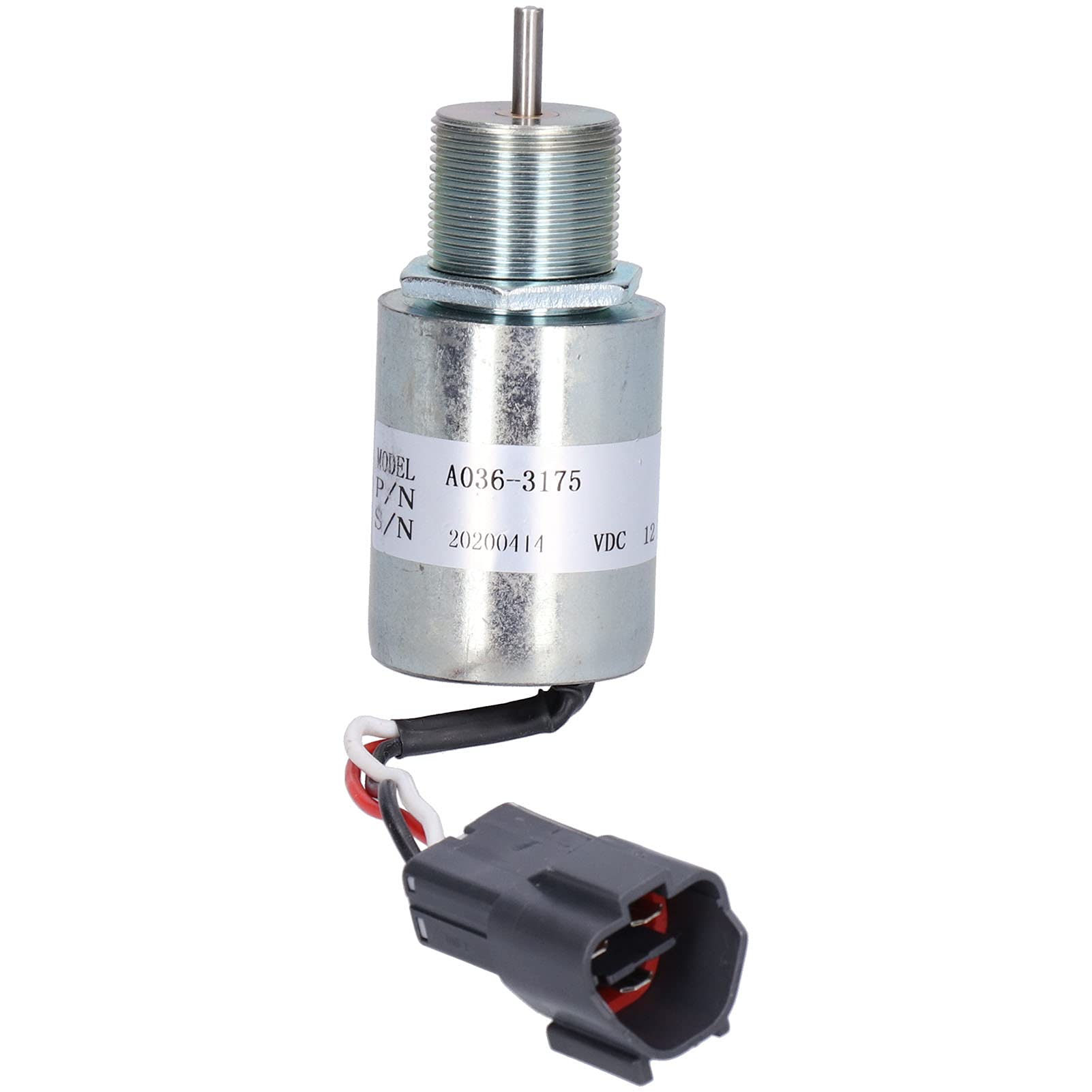 Hilitand 12V Válvula solenoide, accesorios de excavadora de acero con cierre de combustible A036‑3175 aptos para material de acero Mitsubishi (12V)