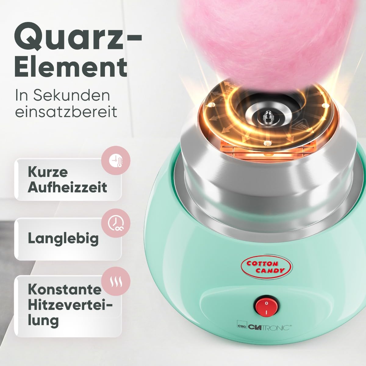 Clatronic Zuckerwattemaschine 500W ZWM 3478 mint Cotton Candy Machine