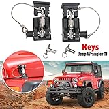 for Jeep Wrangler TJ 1997-2006 - Latches Catch Locking Kit, Anti-Thief Hood Lock | Black High Tech Materials