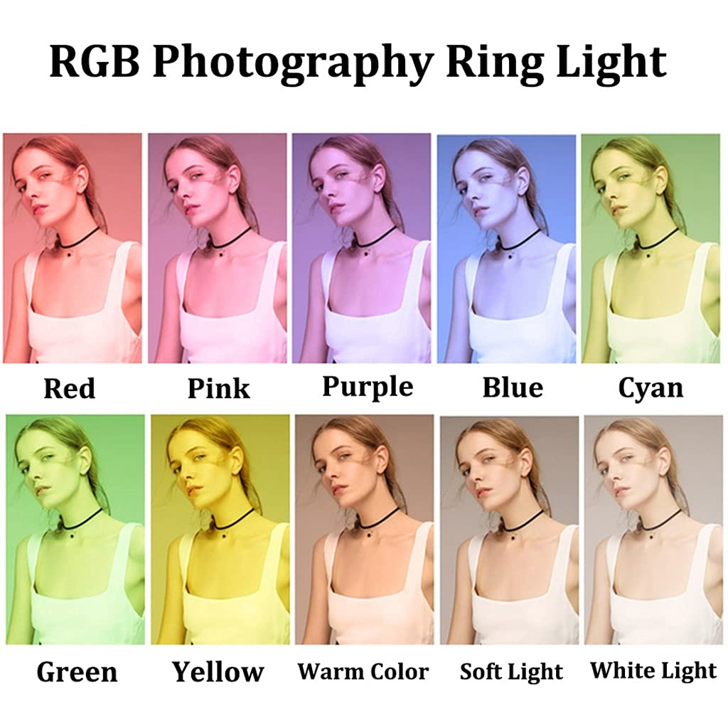 Anello Luminoso a LED da 18 Pollici con 3 Porta Cellulare Luce Circolare RGB per Live Streaming, Trucco, Youtube, Vlog, Selfie, 2 Pz