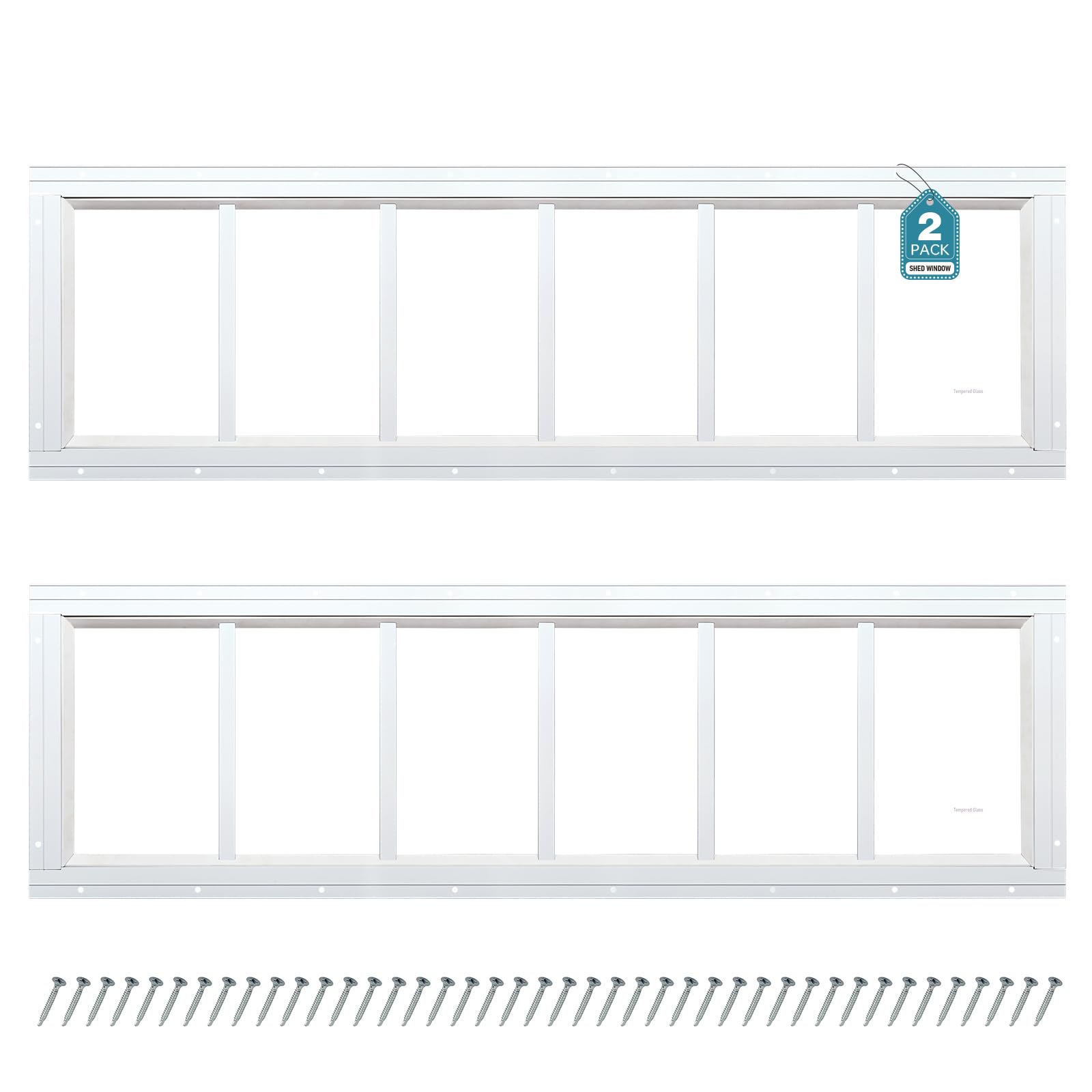 Photo 1 of Melkus Shed Window 12"x36" 2 Pack Transom Window Fixed Design with Tempered Glass, Perfect for Shed, Chicken Coop, Barn, Greenhouse, Garage, Playhouse, Storage Room, White