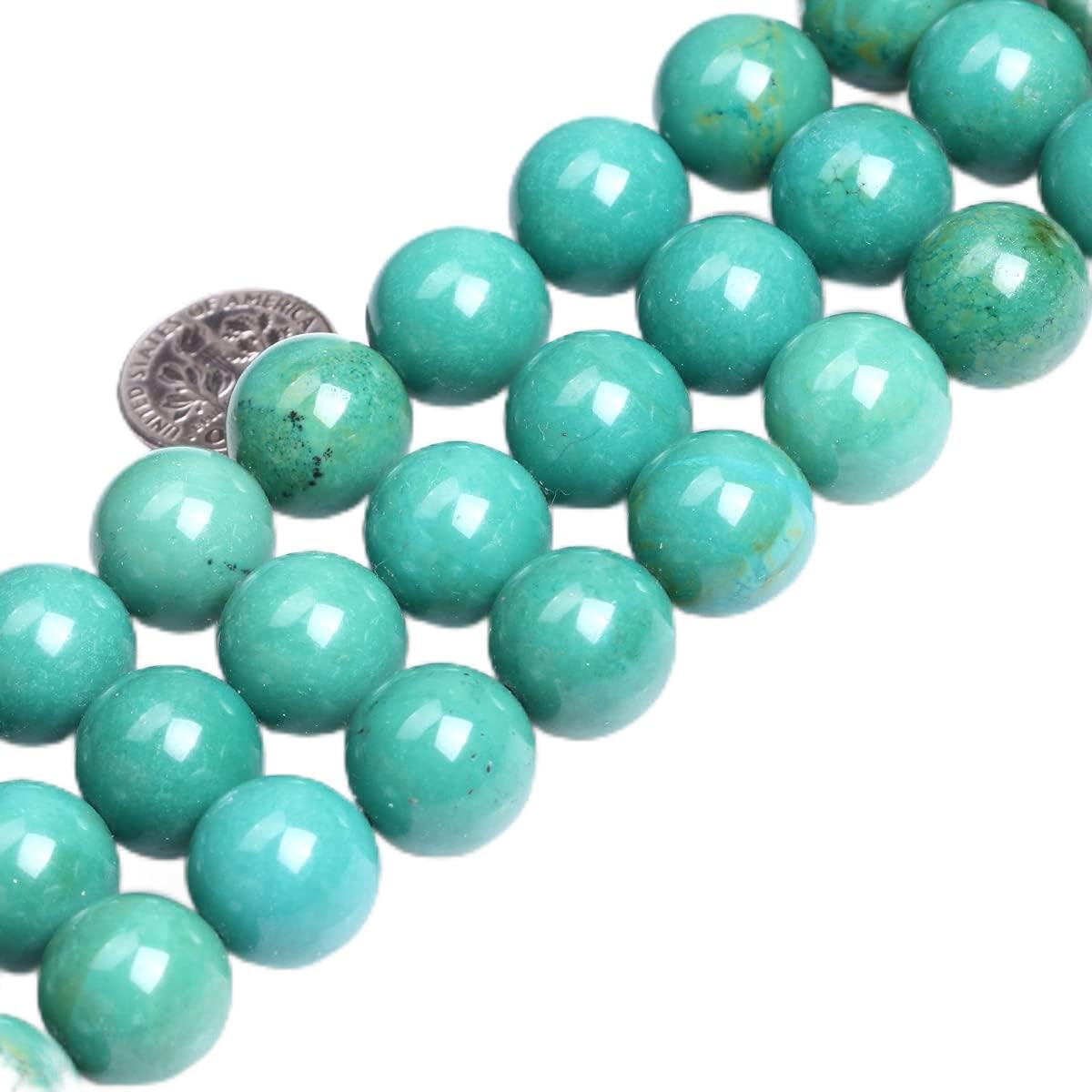 GEM-inside ラウンド型天然ターコイズビーズストランド 15インチ ジュエリーメイキングビーズ 2x4mm ブルー ABCD GEM-Inside 14mm 天然 古い ターコイズ 染め宝石 ルース ビーズ エネルギー パワー ラウンド ビーズ ジュエリー製作用 15インチ