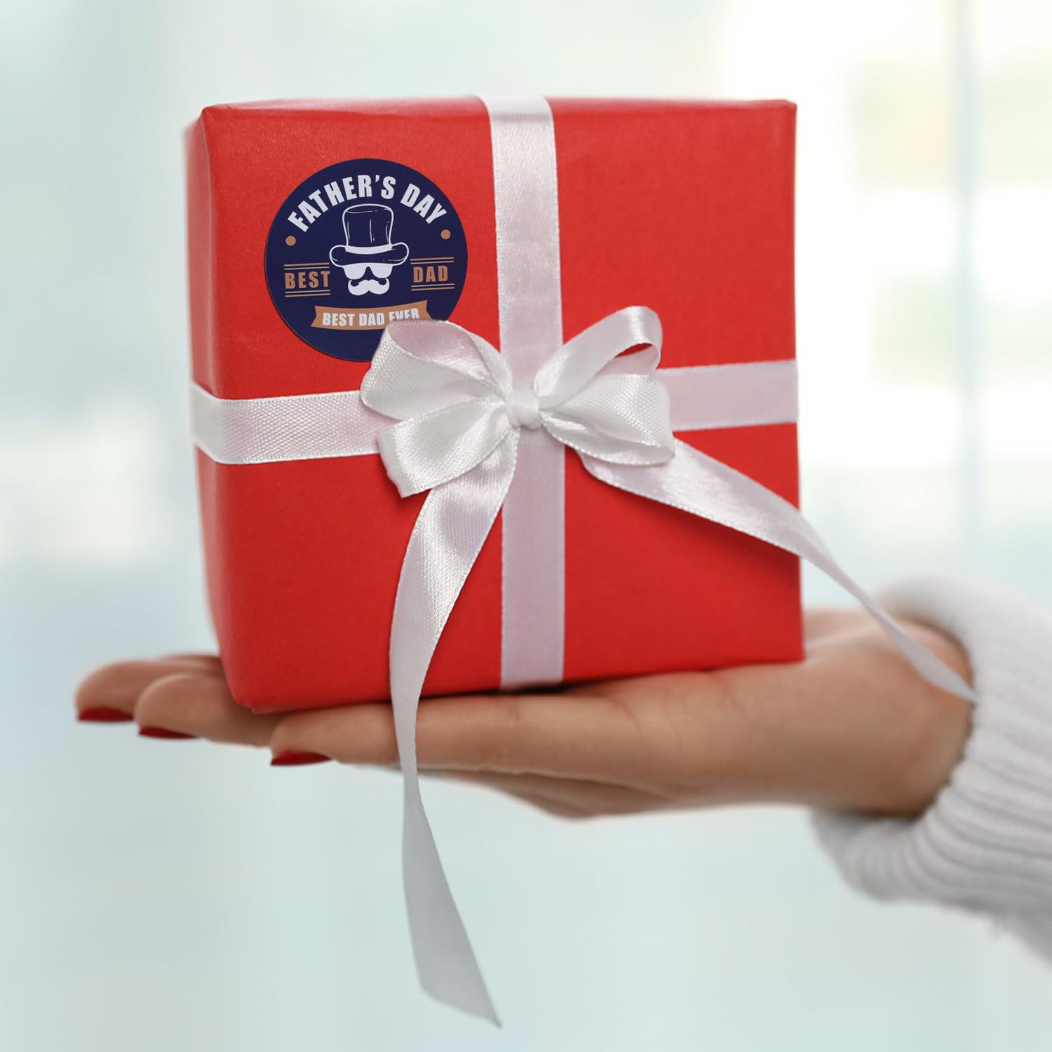 Lipfer Adesivi per Festa della papà Etichette Adesivi Regalo 500pcs/rotolo Rotondo a Forma di Adesivi Padre per Le Carte Artigiane Etichette Regalo Etichette