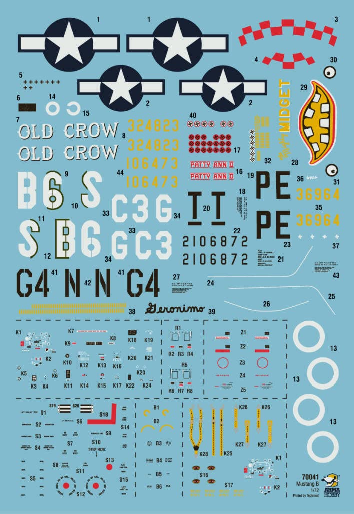 Arma Hobby Modèle en plastique à coller P-51B Mustang (70041) à l'échelle 1/72