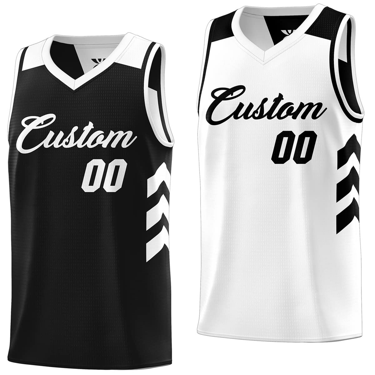 Custom Men Youth Reversible Basketball Jersey Athletic Performance Shirts Personalized Team Name Number Black&white-04