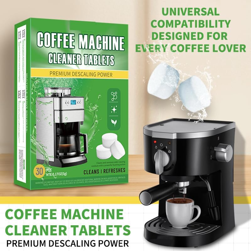 Miniatura 6 de Tabletas limpiadoras para máquinas de café, descalcificadoras y desodorizantes para todas las cafeteras, máquinas de espresso, tabletas eliminadoras