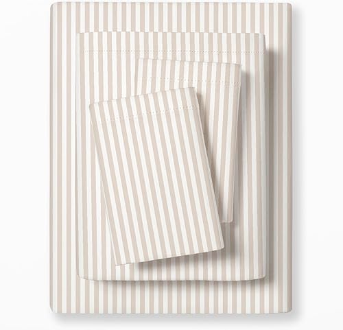 MakeMake Organics Juego de sábanas de algodón orgánico con certificación GOTS, juego de sábanas bajeras de tamaño matrimonial, ultra suaves, no