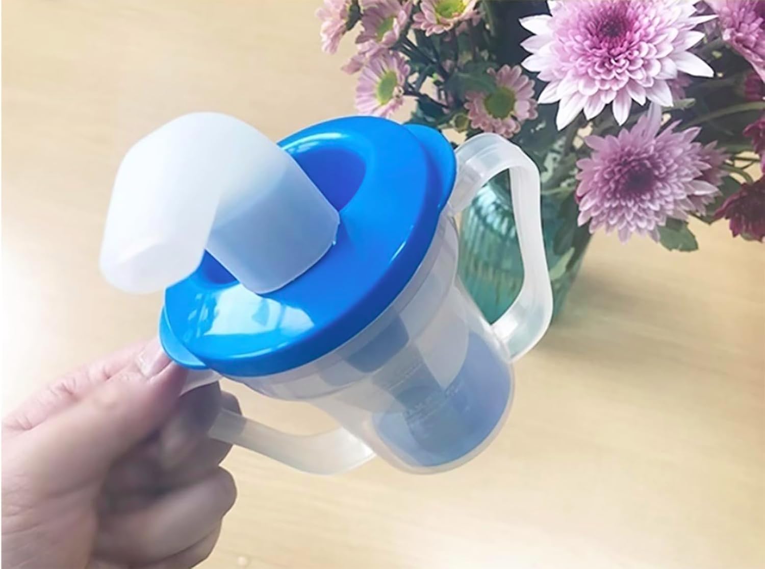 Dysphagia Cup for Adults, Dysphagia Regulating Drinking Cup for Swallowing Difficulties, Dispenses 5cc or 10cc Each Time, Anti-Choking Spill-Proof Slow Flow Cup for Elderly Senior, Dual Handle - Image 7