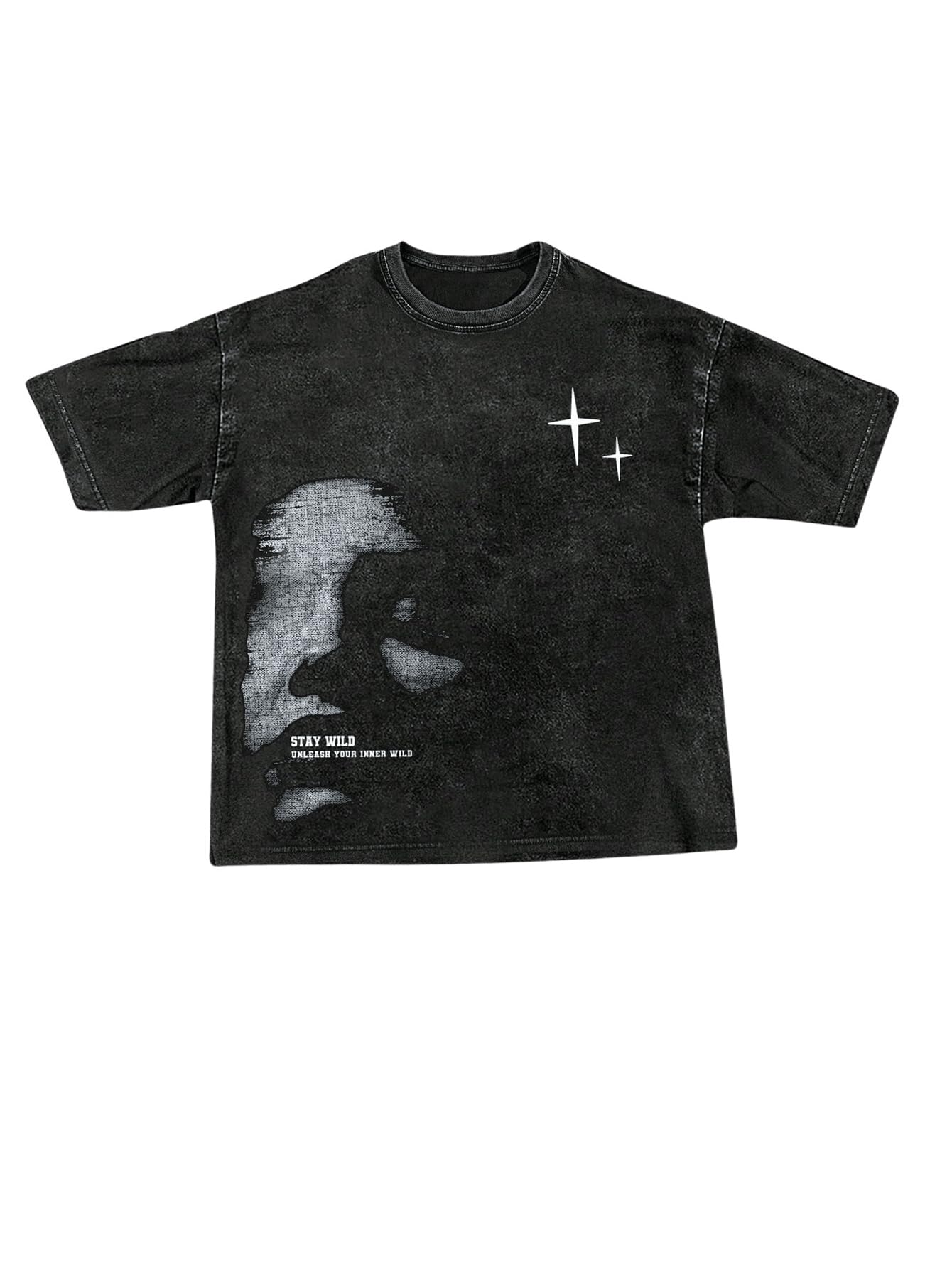 VIPWOLF Men's Graphic Vinatge Oversized Short Sleeve Tee Shirt