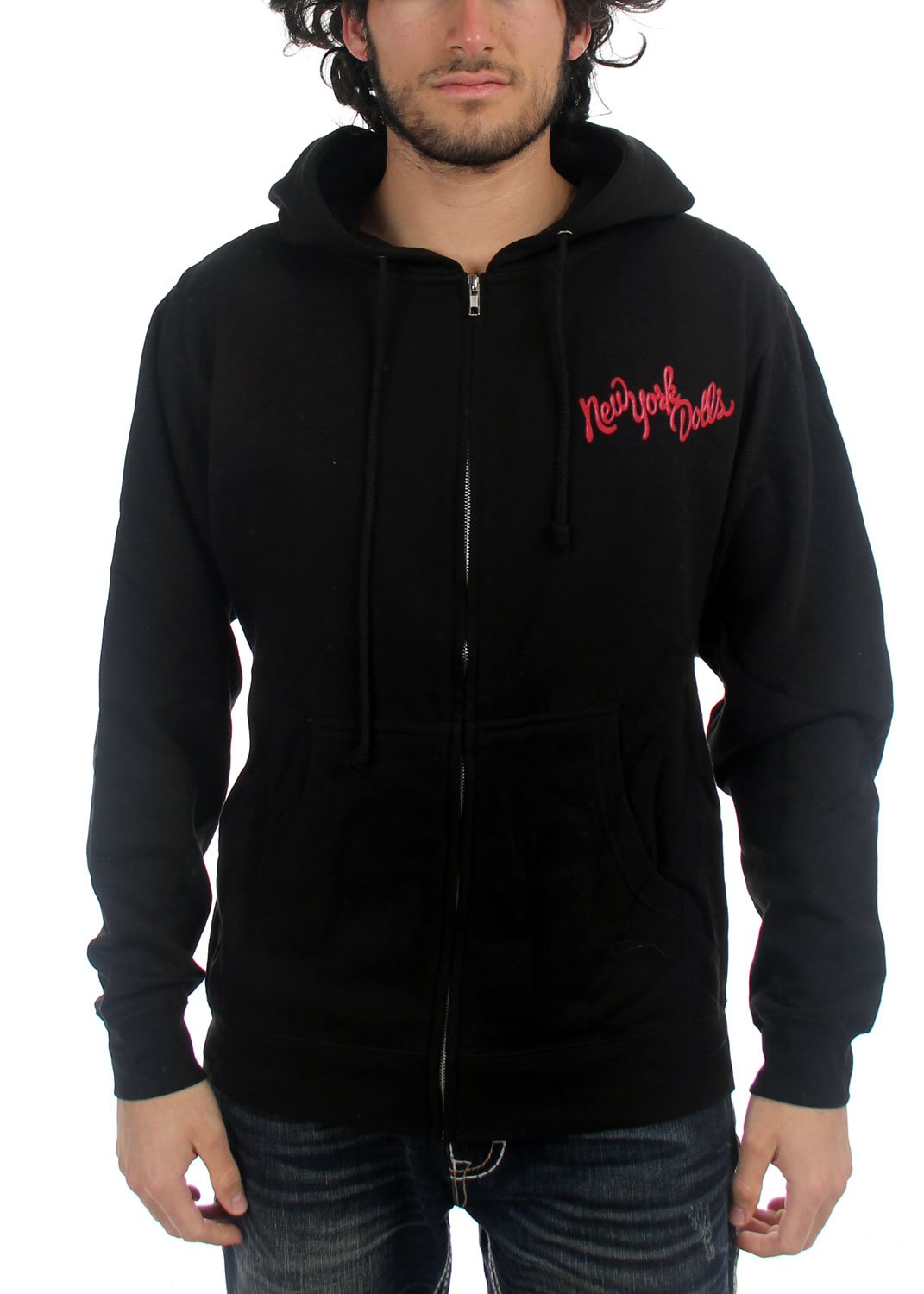 New York Dolls - Faces Mens Zip Hoodie In Black