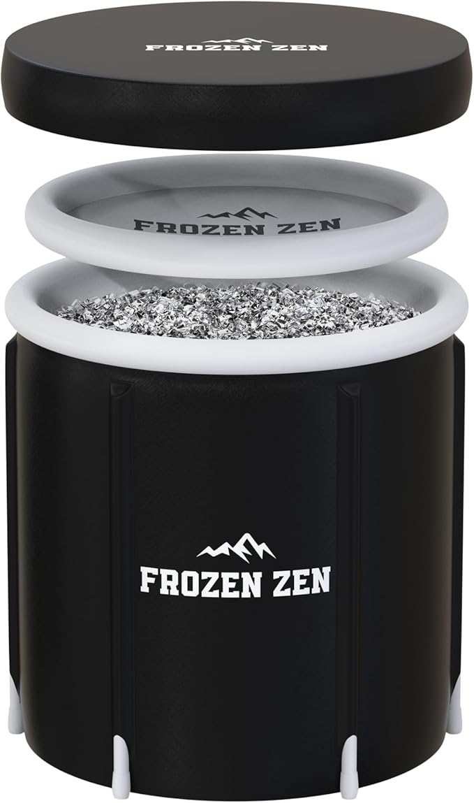 Frozen Zen Ice Bath Tub For Athletes with Lid, XL 105 Gallons Portable ...