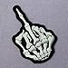 Skull Ghost Middle Finger Skeleton Bone Embroidered Applique Iron On Sew On Patch