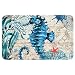 Uphome Memory Foam Bathroom Rugs Vintage Summer Ocean Collection Sea Horse on Nautical Map Flannel Microfiber Bath Mat Non-Slip Soft Absorbent Bath Rug Kitchen Floor Carpet, 16x24