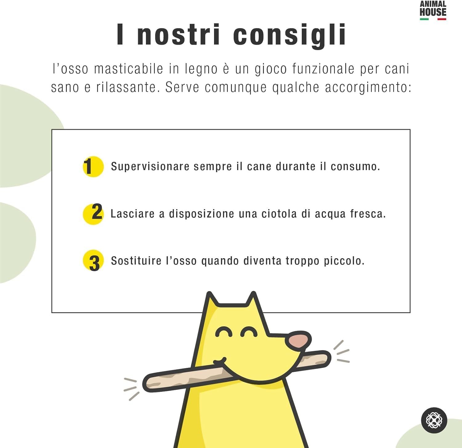 Animal House Set di 2 Legni d’Ulivo per Cani, Masticativo Naturale di Alta Qualità, Resistente, Antistress, per Igiene Orale (15-20 cm, M)