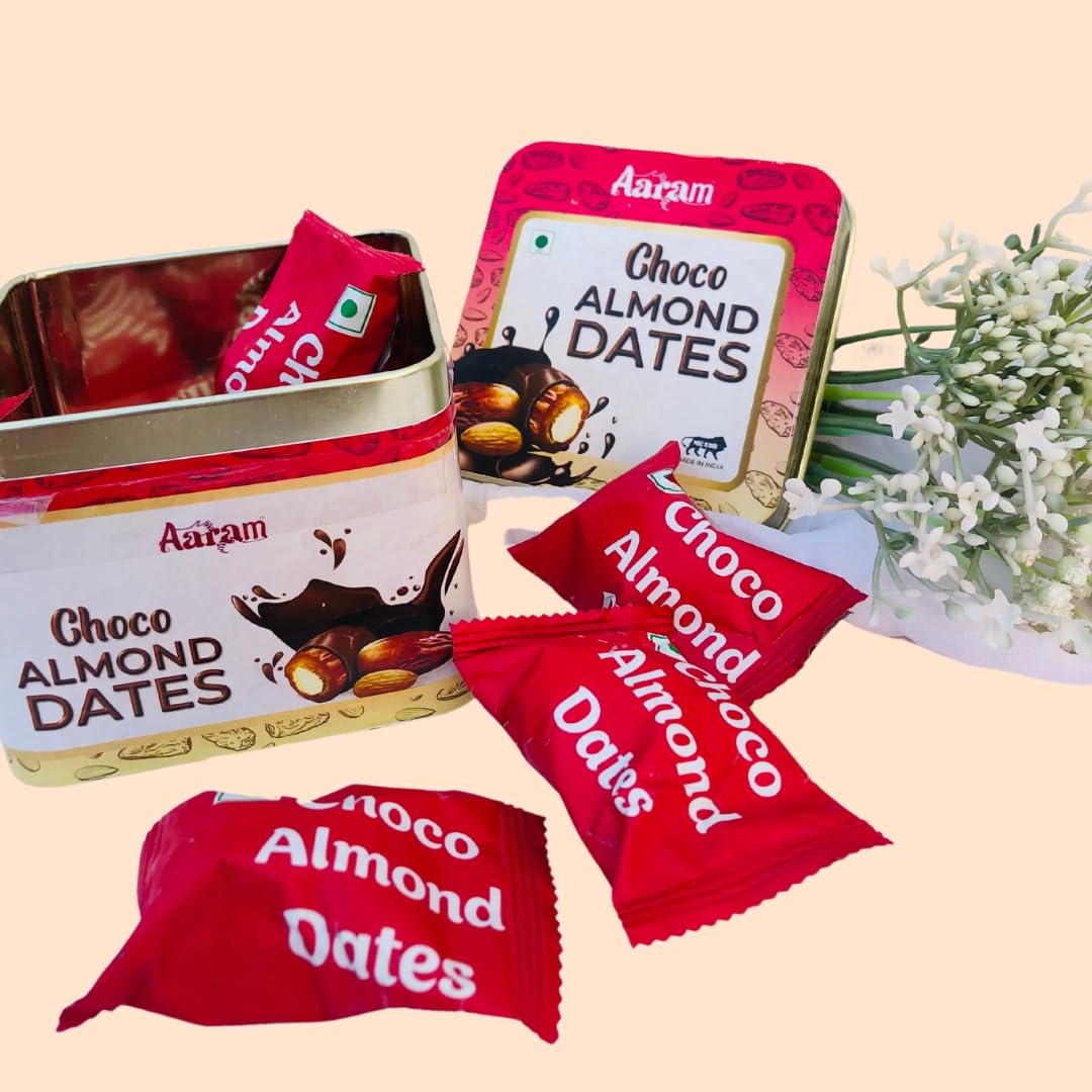 Dark Chocolate with Almond Dates | Enjoy Guilt-Free | Roasted Almond & Dates | Rich in Antioxidants | Preservative free | Skin Enhancement | Stress Reduction | Pack of 3 | Try to Feel the difference 3