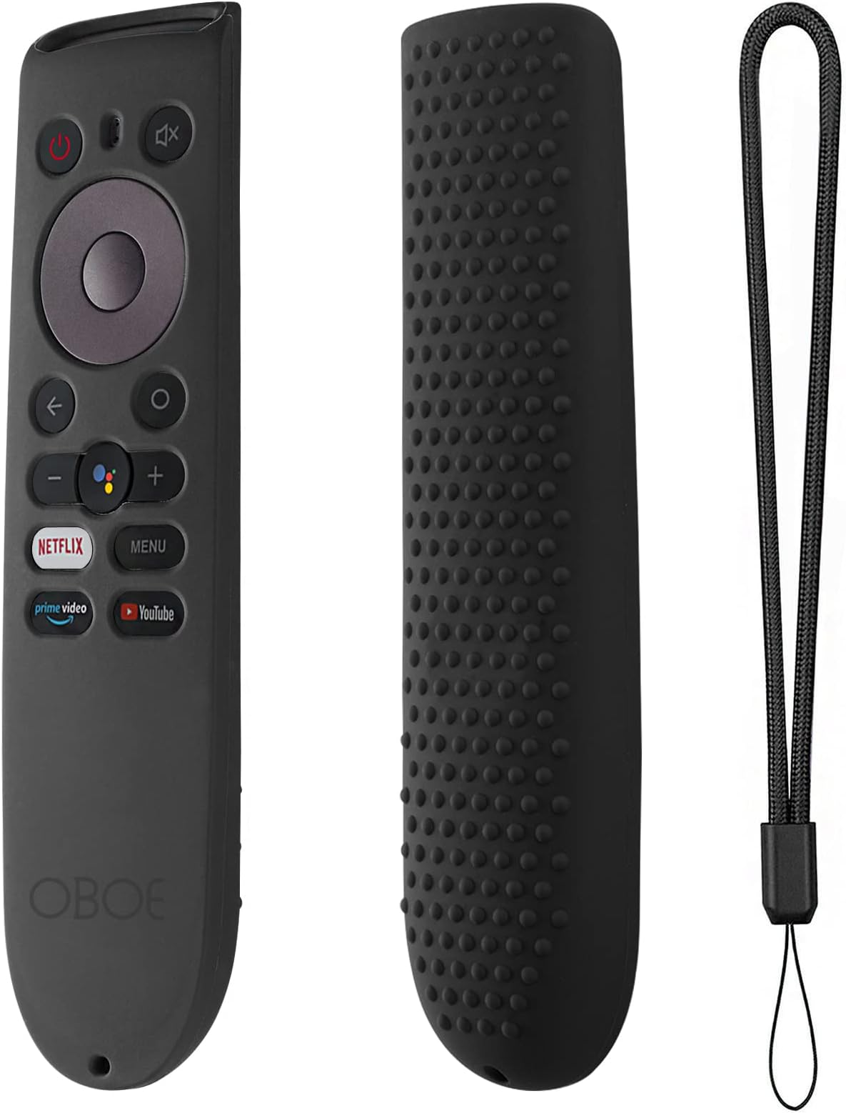 Oboe TV Remote Cover - Compatible with Oneplus Y1 Smart LED TV - Protective Case with Remote Loop (Black)