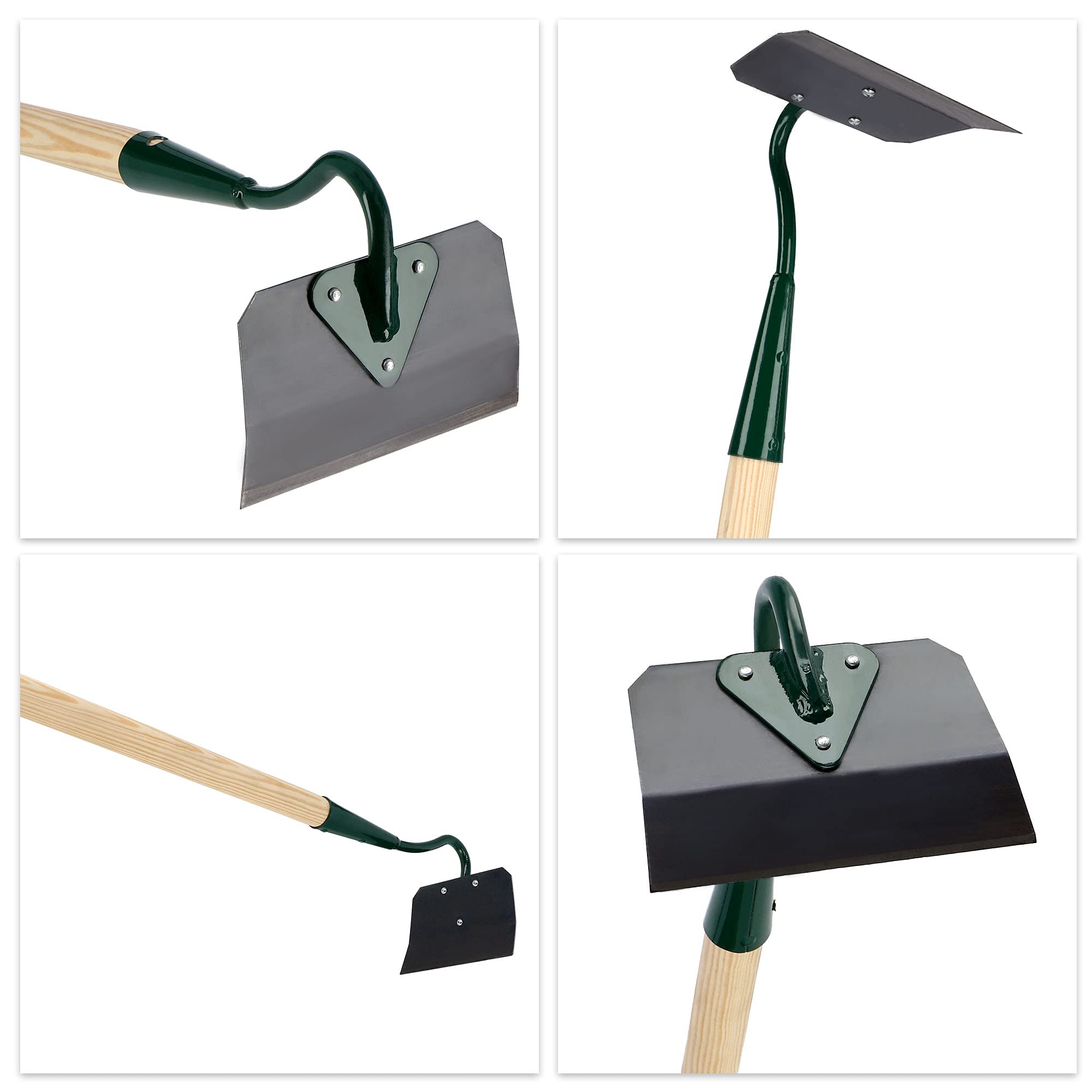 KADAX Bêche, Bêche de Jardin en métal, Bêche à Mauvaises Herbes avec Long Manche en Bois, Accessoire de Jardin pour enlever Les Mauvaises Herbes, Bêche pour ameublir, aérer et désherber Le Sol (14cm)