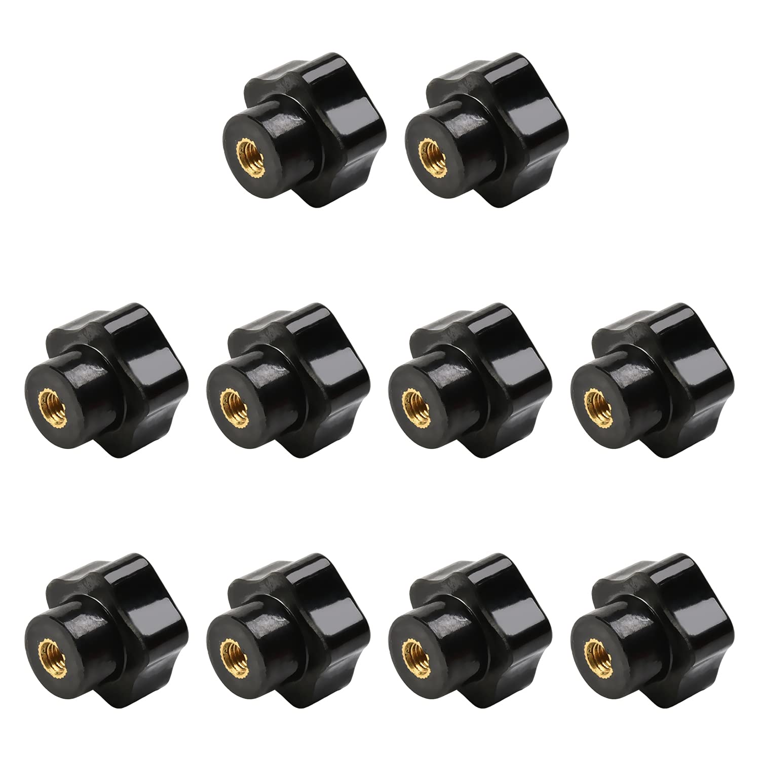 OthmroStar Knobs Grip Handle M5 Diameter 25mm/0.98 inch Handle Diameter Brass Insert Female Thread Set of 20 Black